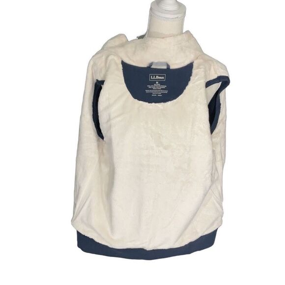 Womens L.L. Bean Blue Fleece Lined Mock Neck Full Zip Pockets Vest Size Medium - Picture 6 of 7
